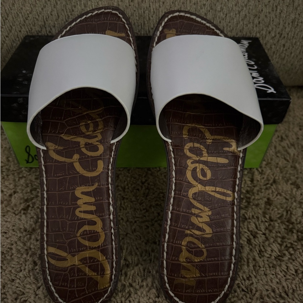 Sam Edelman White Slide Sandals